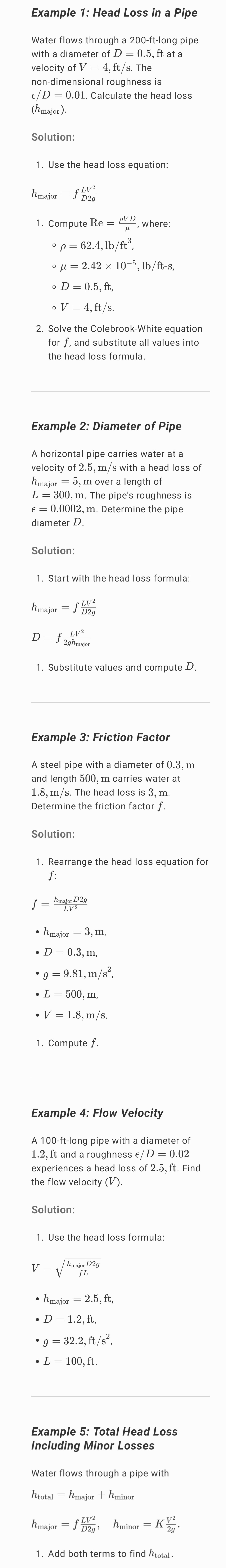 Question 5 (20 points): Water flows through a