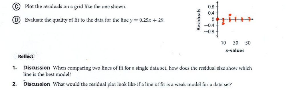 10.2 Fitting a Linear Model To Data. Answer All
