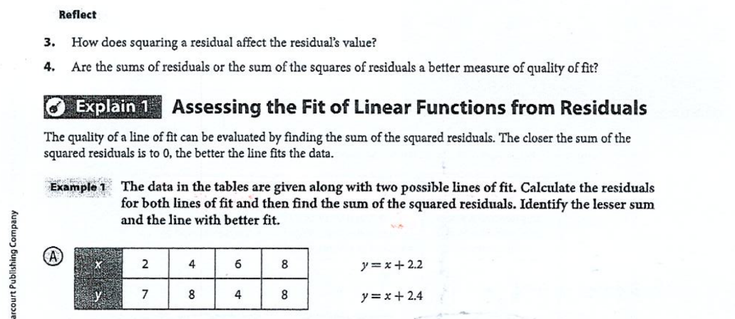 10.2 Fitting a Linear Model To Data. Answer All