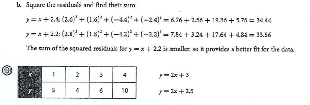 10.2 Fitting a Linear Model To Data. Answer All