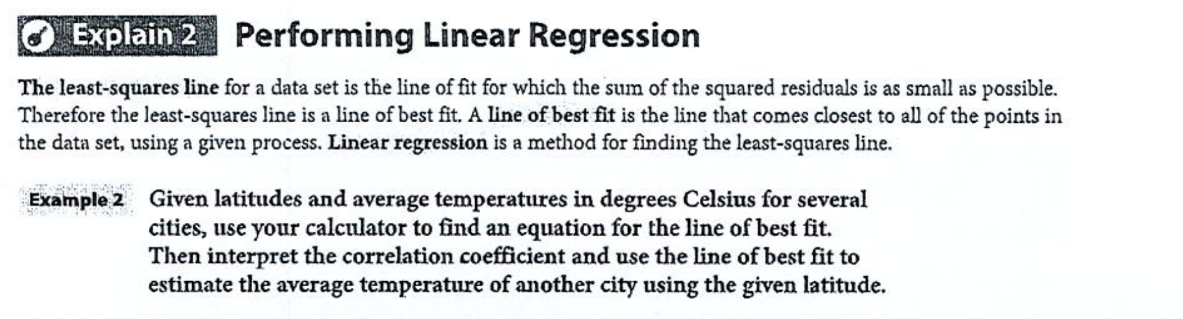 10.2 Fitting a Linear Model To Data. Answer All
