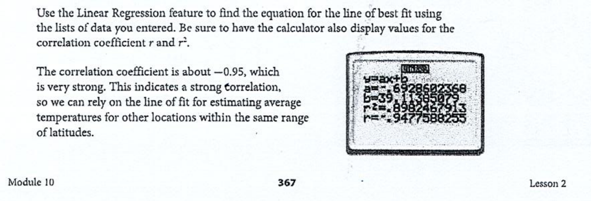 10.2 Fitting a Linear Model To Data. Answer All