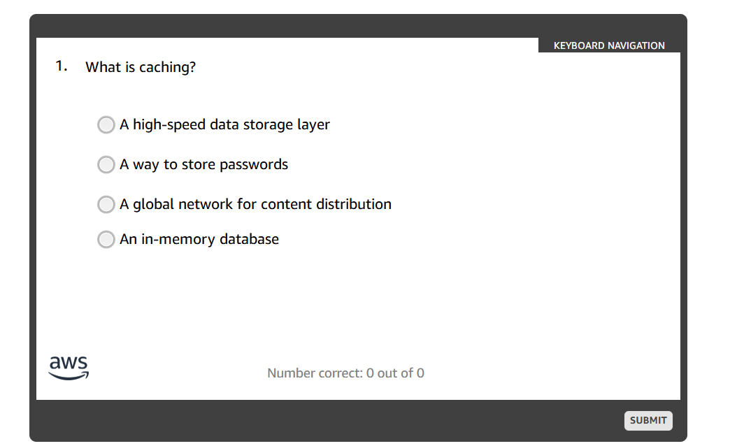answeer KEYBOARD NAVIGATION What is caching? A