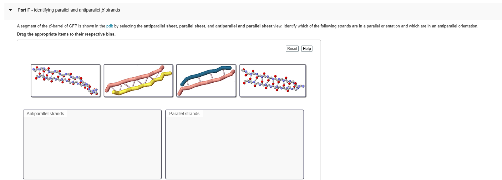 Part F - Identifying parallel and antiparallel B