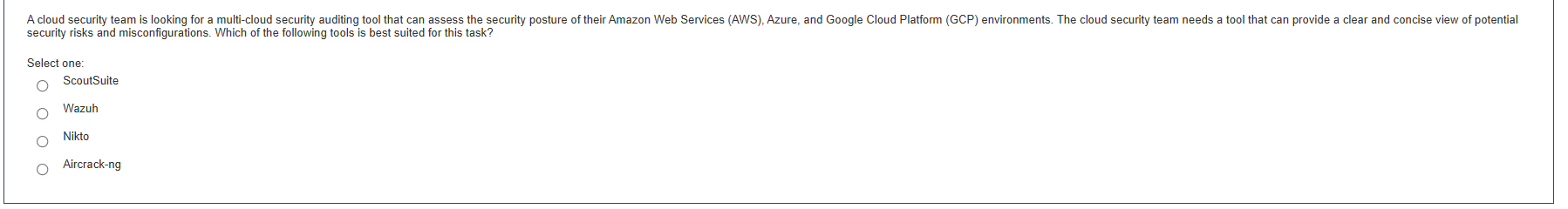 weq2 A cloud security team is looking for a
