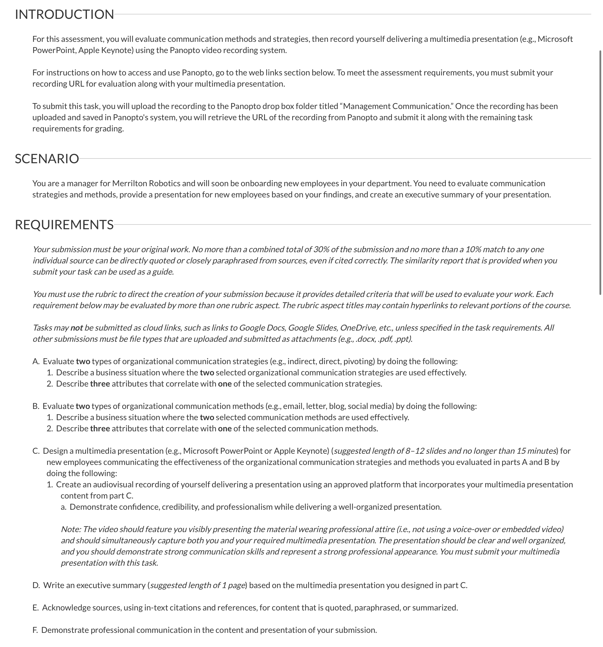 INTRODUCTION For this assessment, you will