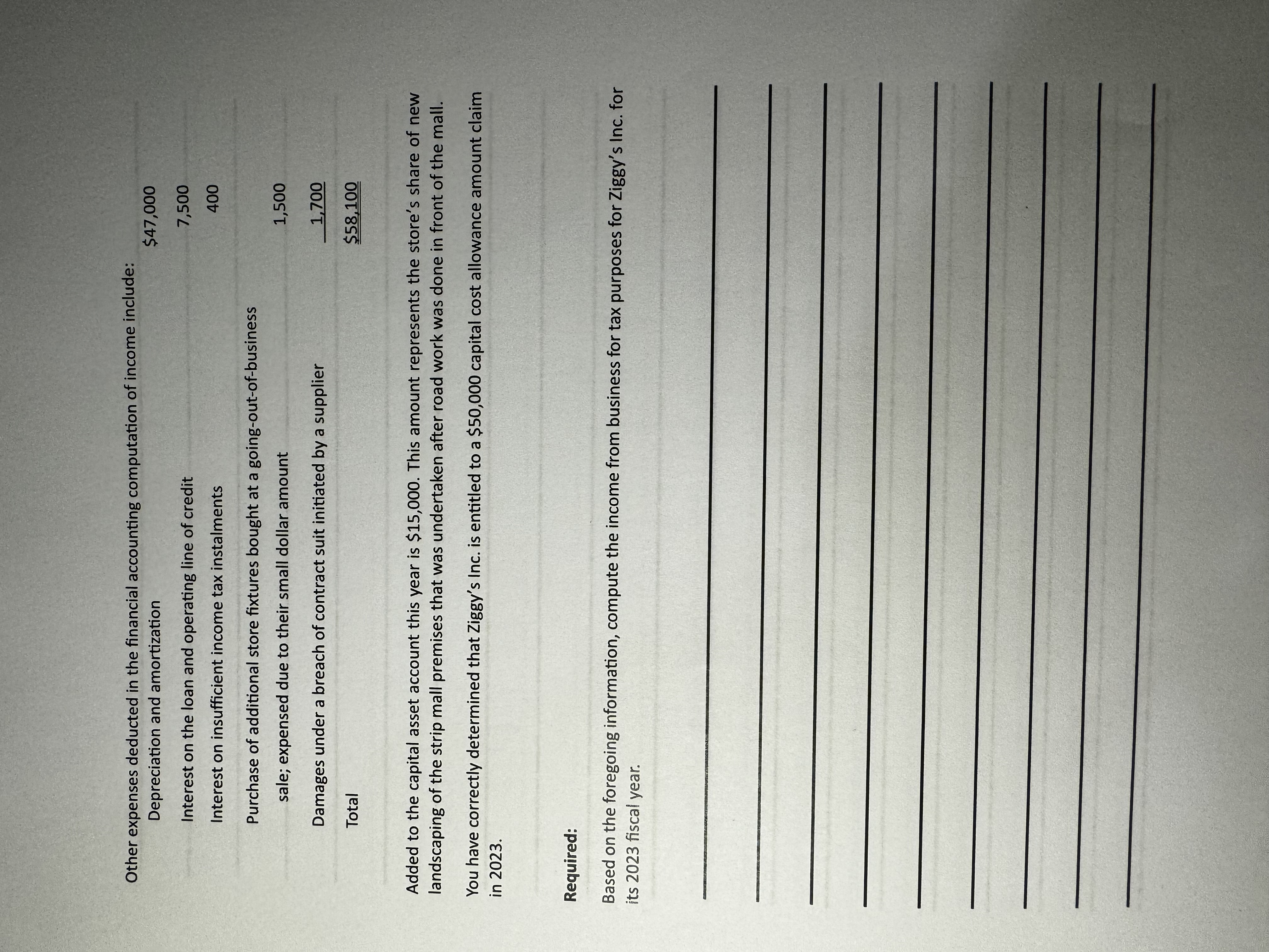 Question 5 Ziggy's Inc. is a retailer of