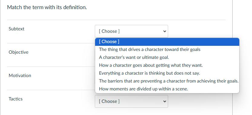 match them Match the term with its definition.