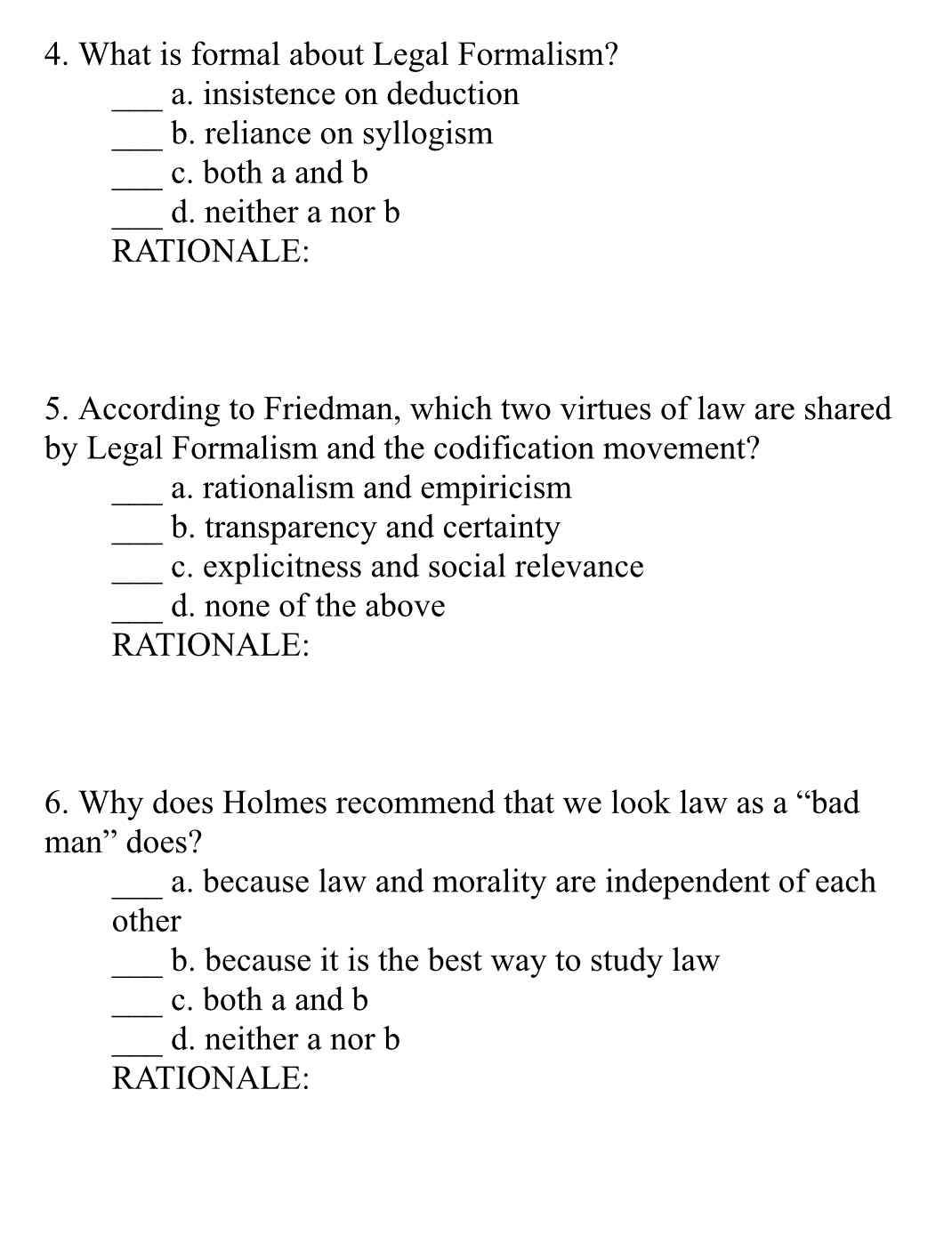 Select the best of the four possible answers and