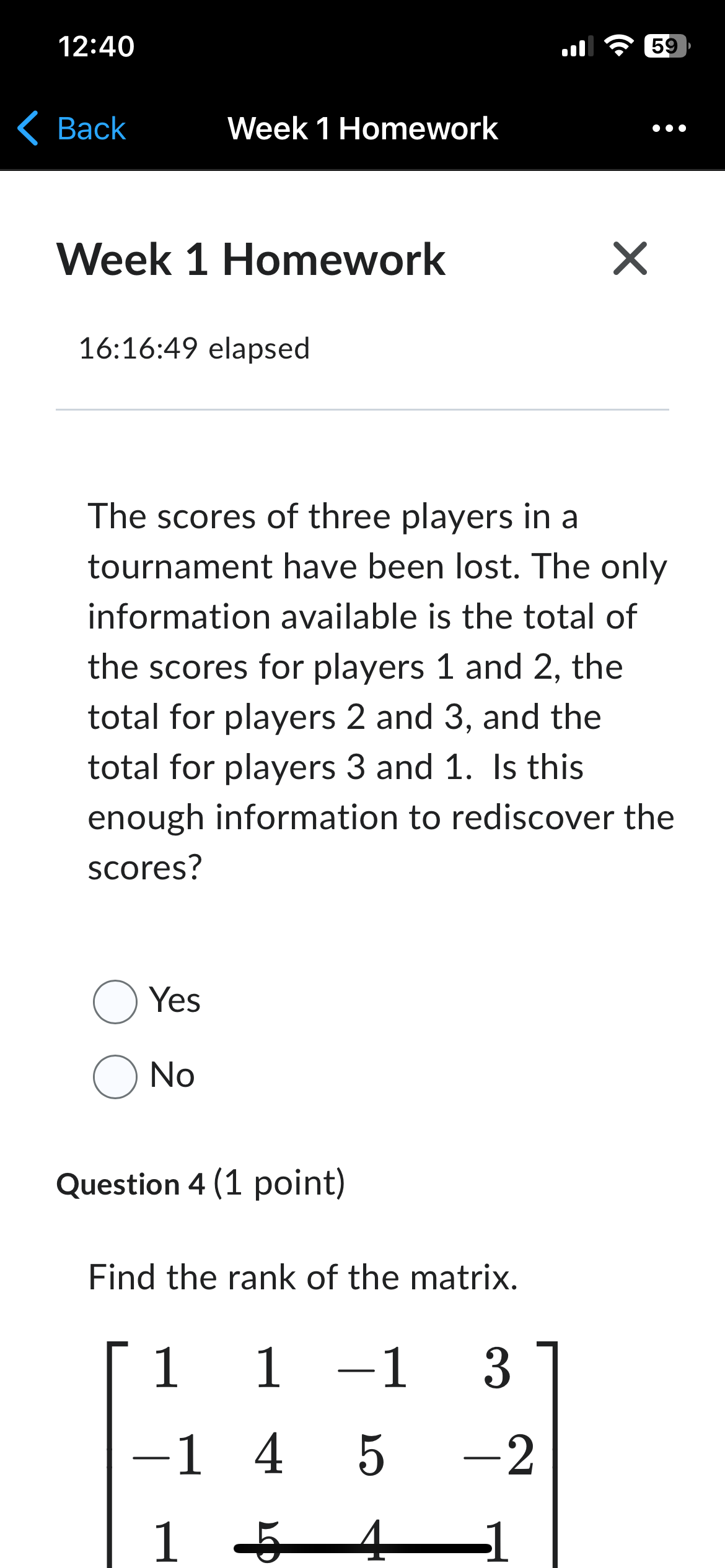 Solve 12:40 < Back Week 1 Homework Week 1