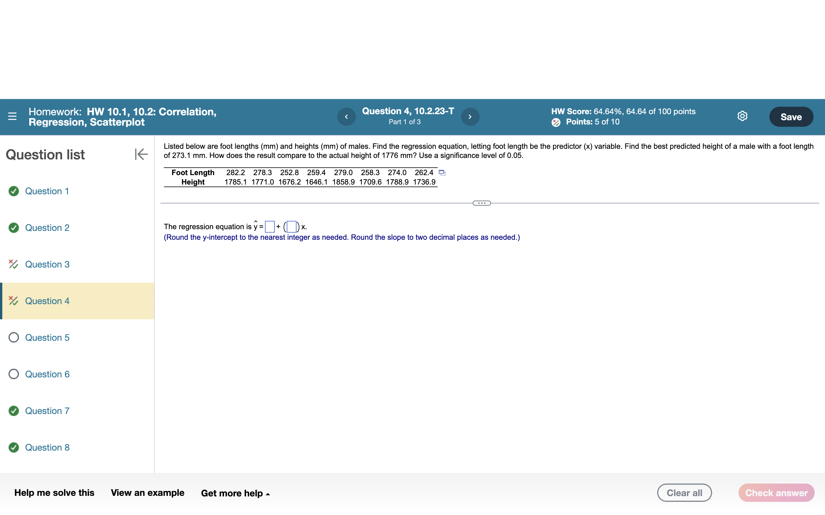 E Homework: HW 10.1, 10.2: Correlation, Question