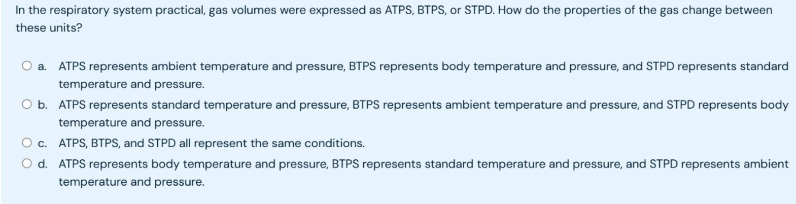 answer In the respiratory system practical, gas