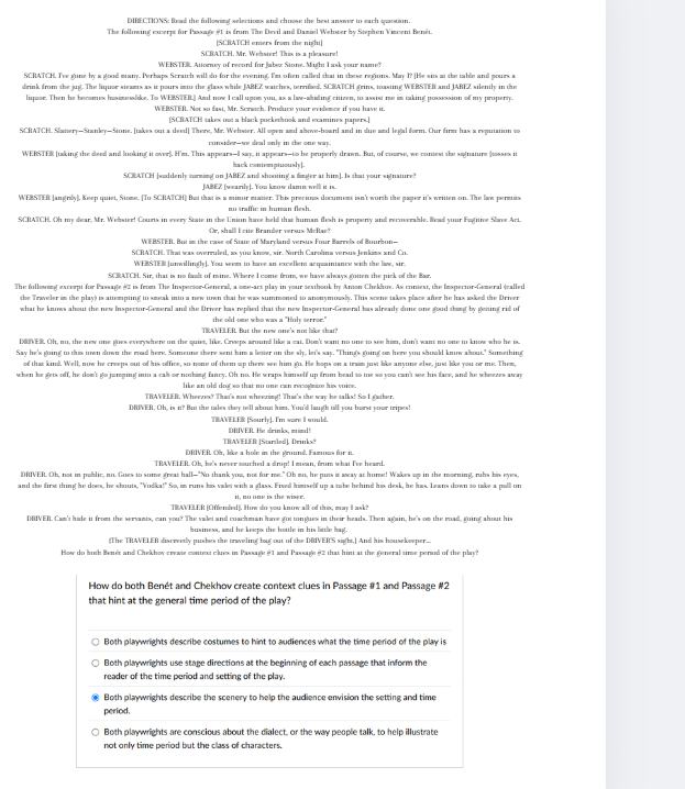 Answer? DIRECTIONS: Read the following selections