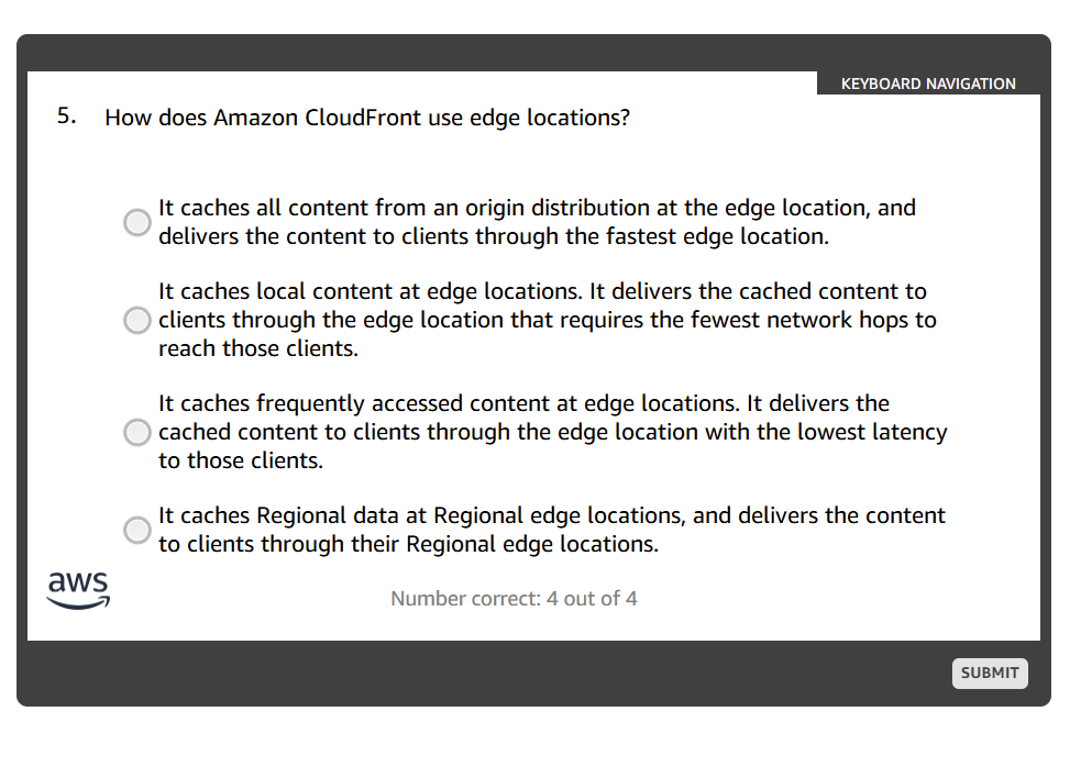 answer KEYBOARD NAVIGATION 5. How does Amazon