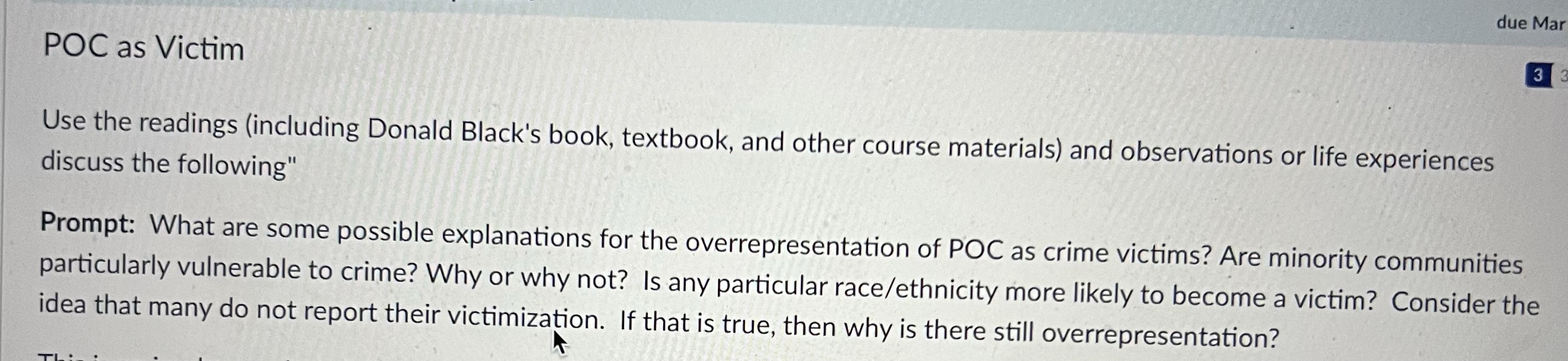 NEEDS CITATIONS!!DON'T USE AI. due Mar POC as