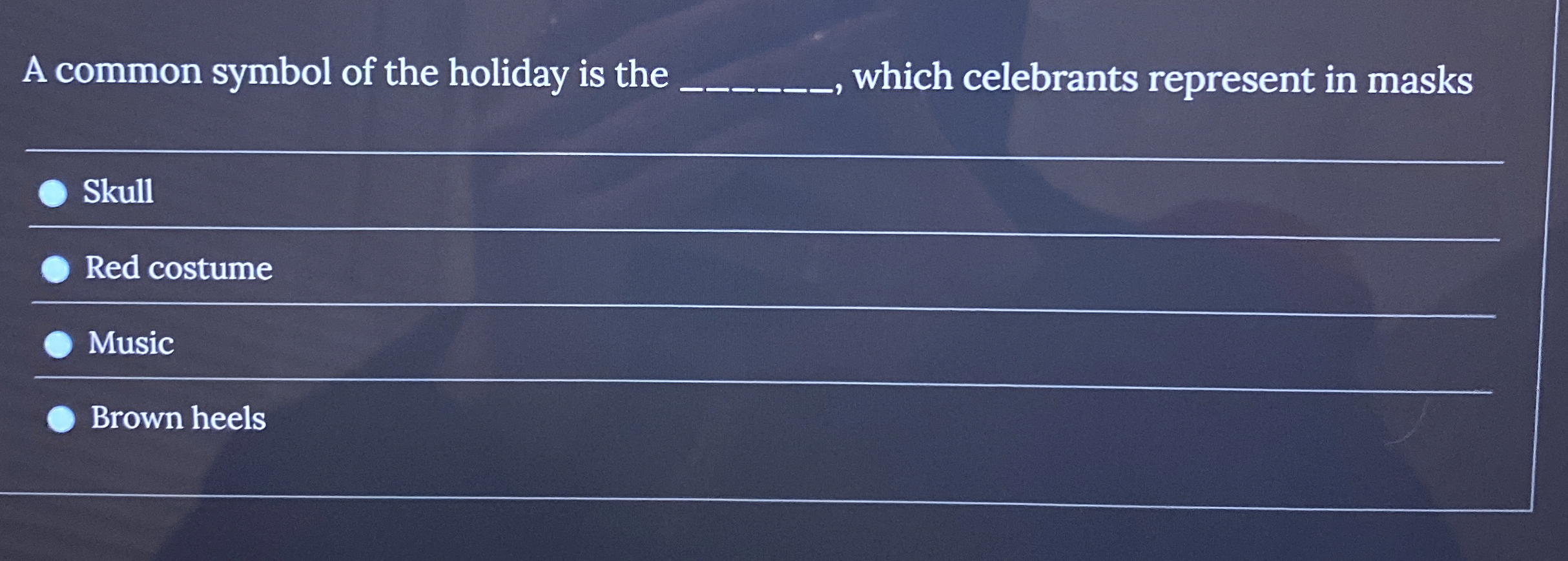 A common symbol of the holiday is the q , , which