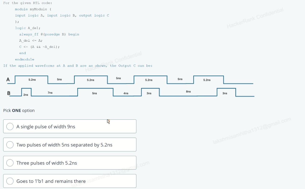 For the given RTL code: ` ` ` module myModule (