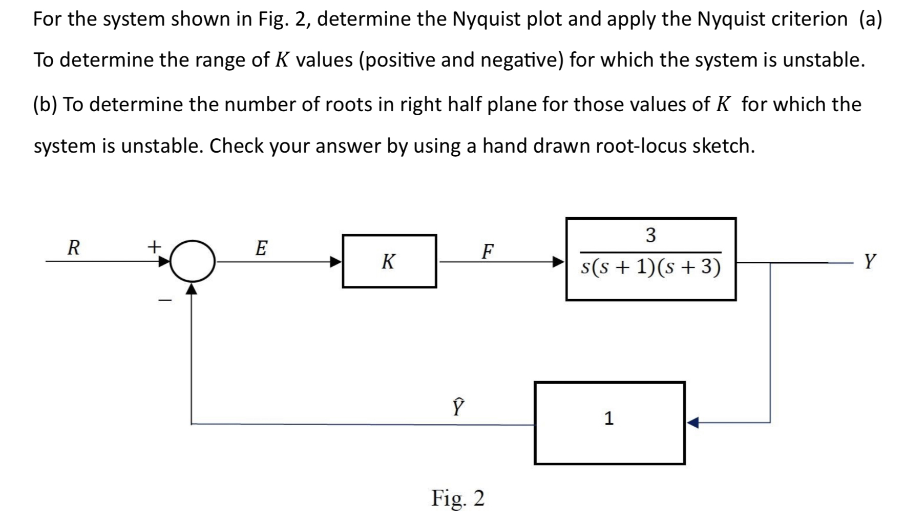 For the system shown in Fig. 2 , determine the