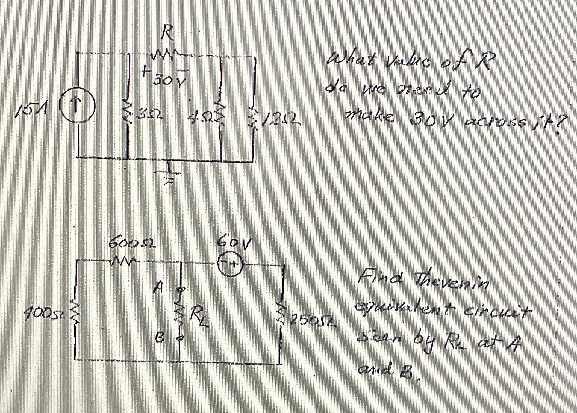 What valuc of R do We need to make 3 0 V across