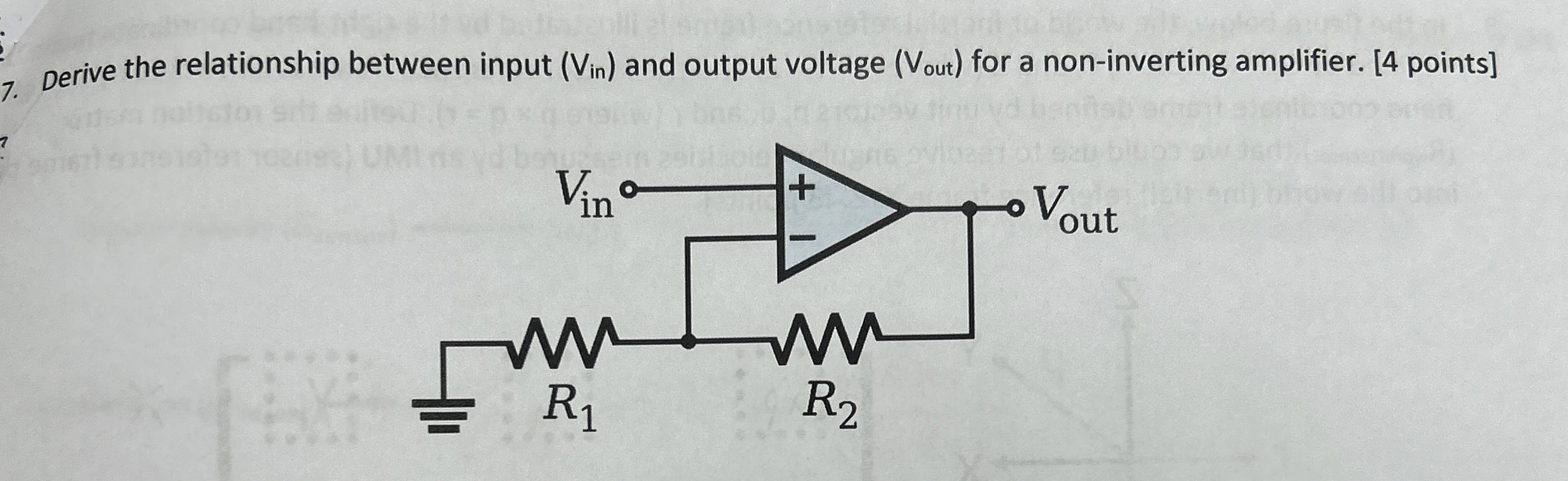 Derive the relationship between input ( V i n )