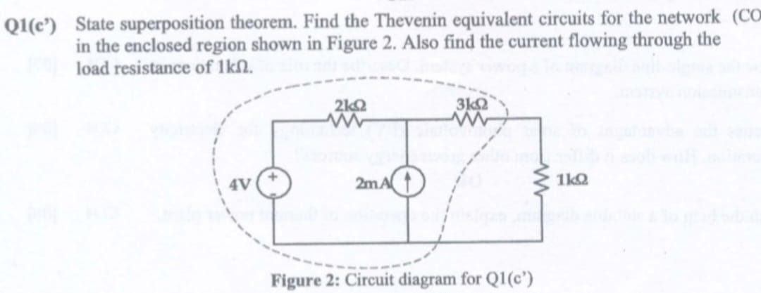 Q 1 ( c ' ) State superposition theorem. Find the