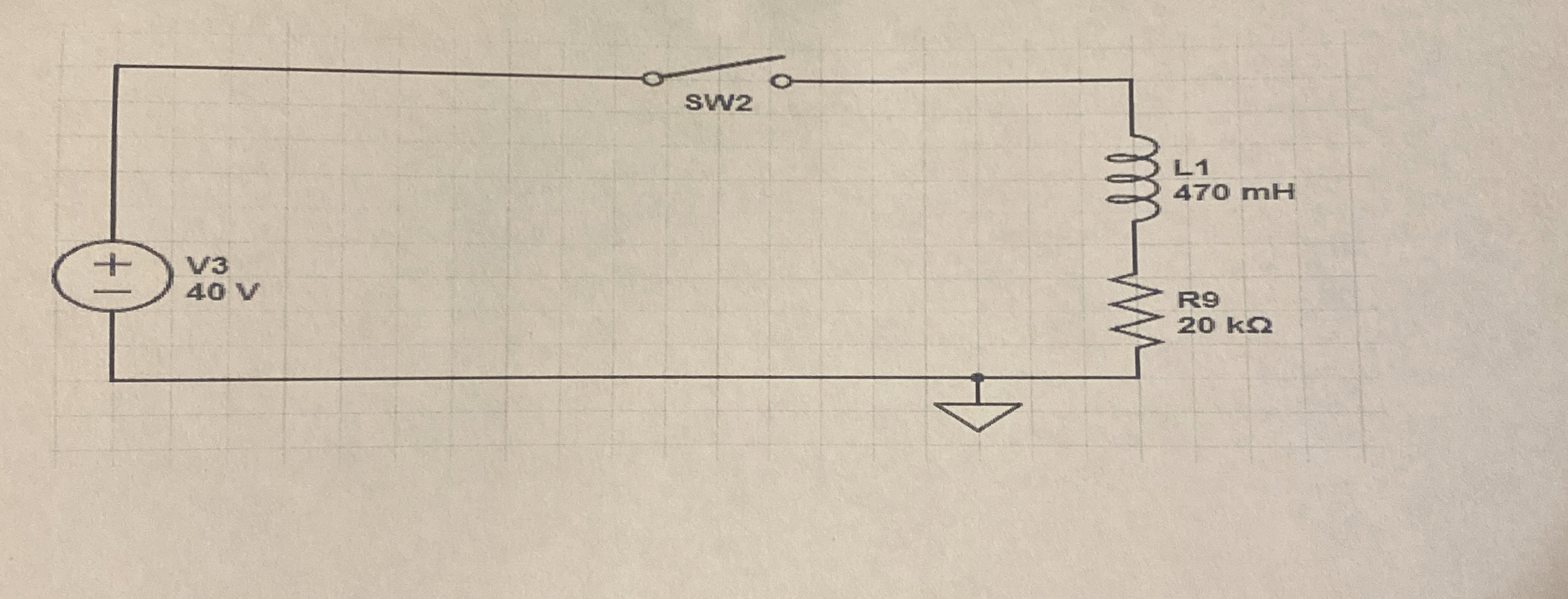 For the RL circuit below do charge and discharge