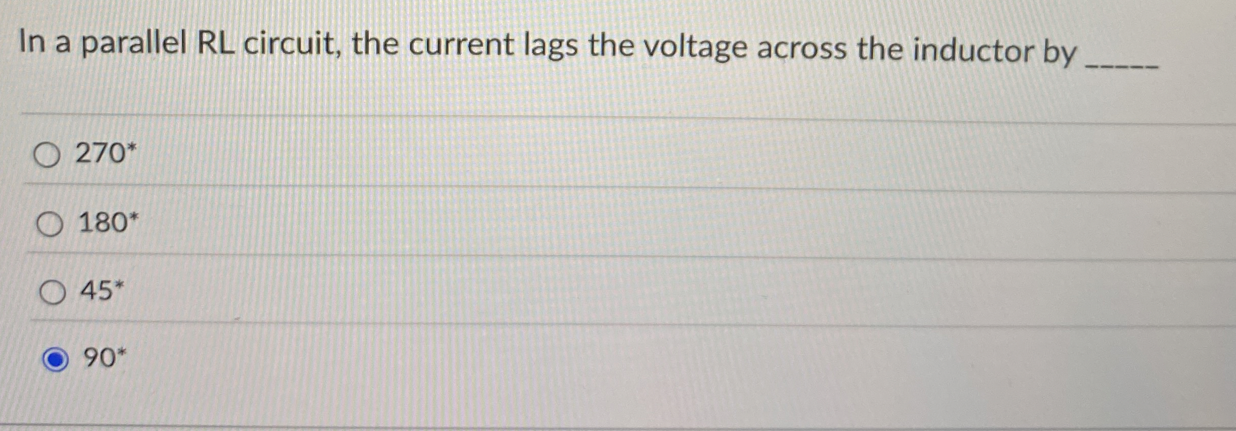In a parallel RL circuit, the current lags the
