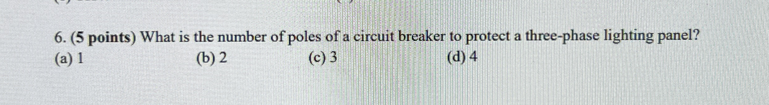 ( 5 points ) What is the number of poles of a