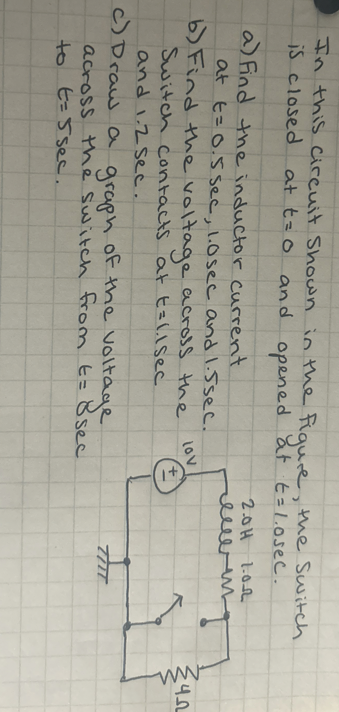 In this circuit shown in the figure, the switch