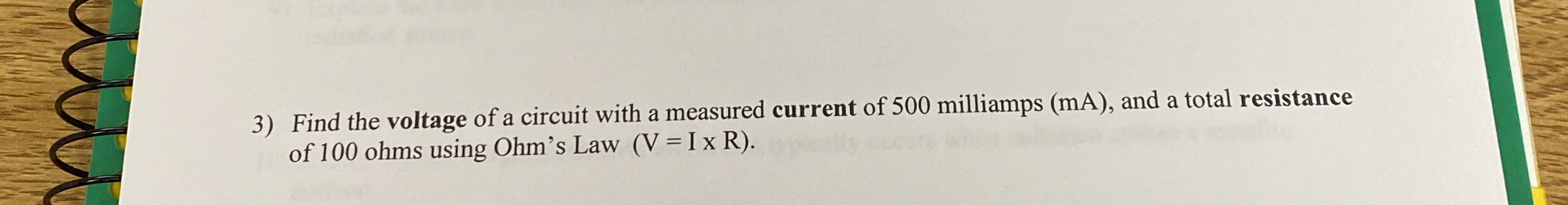 Find the voltage of a circuit with a measured