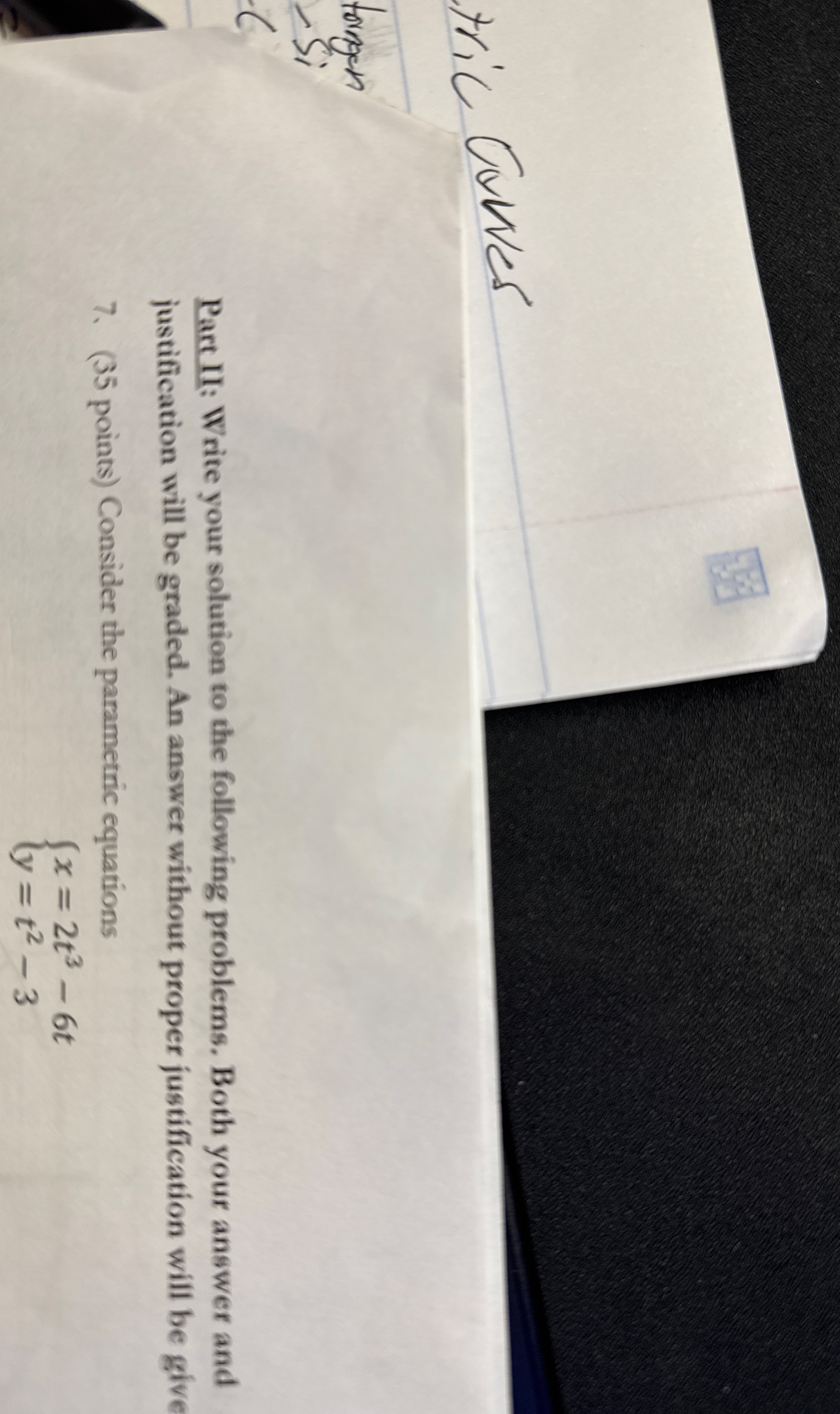 tric Counes Part II: Write your solution to the