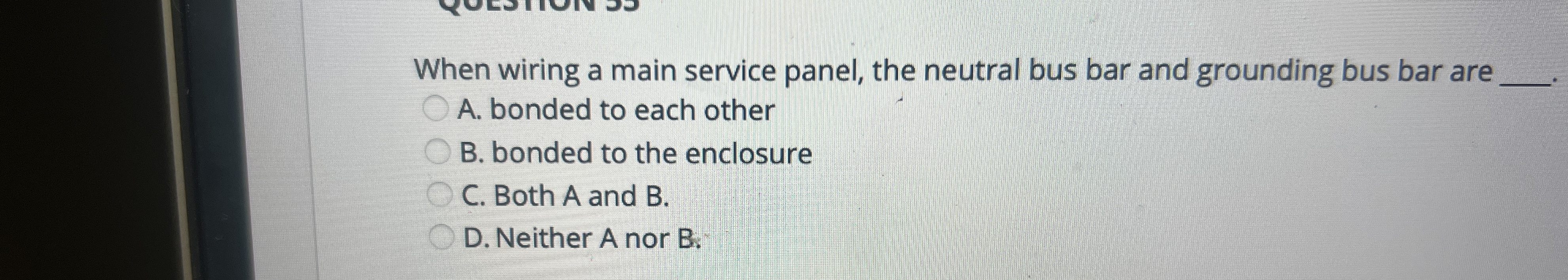 When wiring a main service panel, the neutral bus