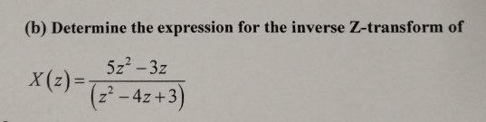 ( b ) Determine the expression for the inverse Z