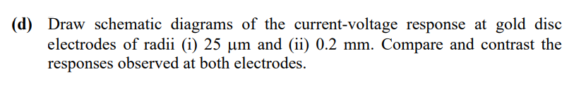 ( d ) Draw schematic diagrams of the current -