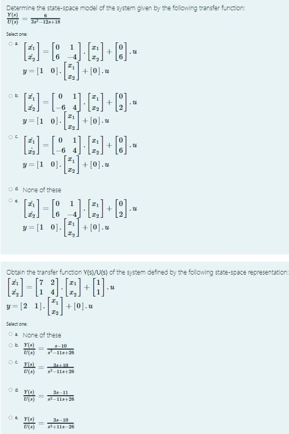 solve the 2 control system cource quations please