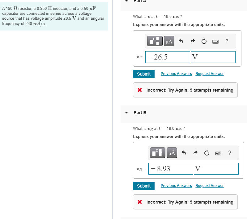 A series circuit has an impedance of 6 2 . 0 and