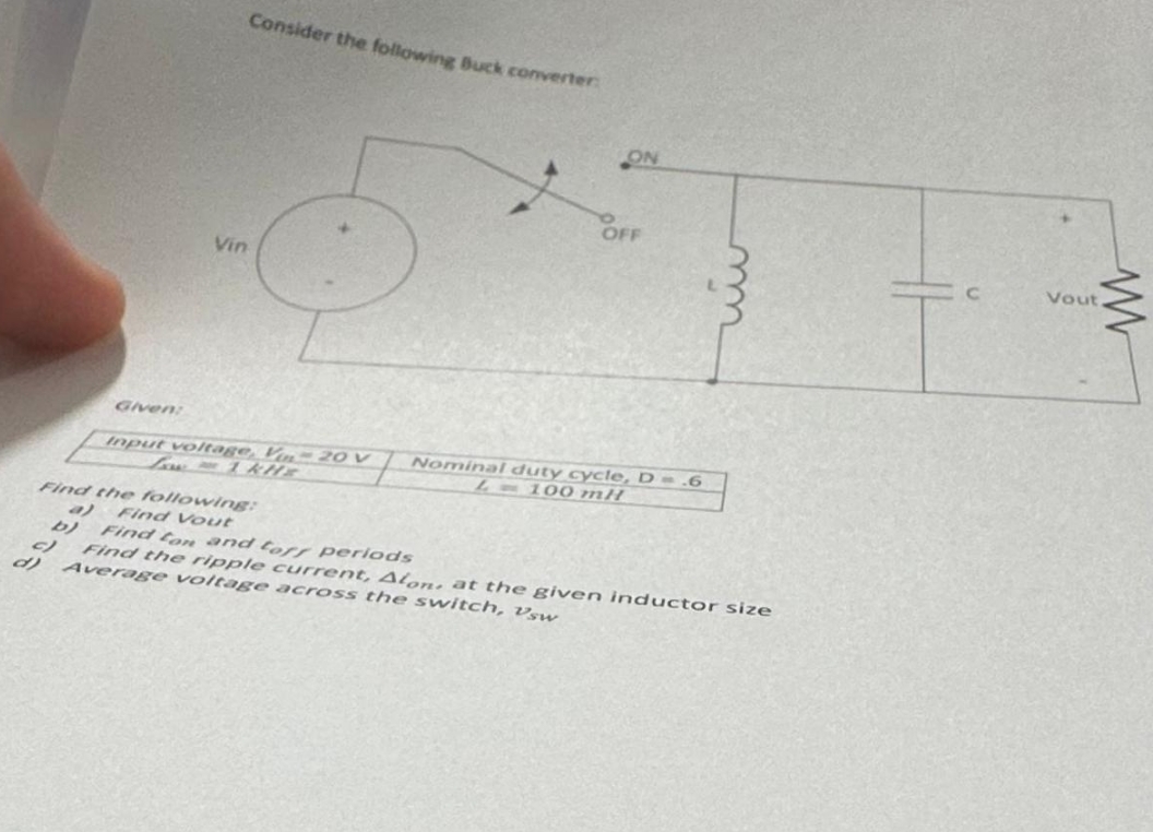 Consider the following Buck converter Gmen: L = 1