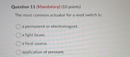 Question 1 1 ( Mandatory ) ( 1 0 points ) The