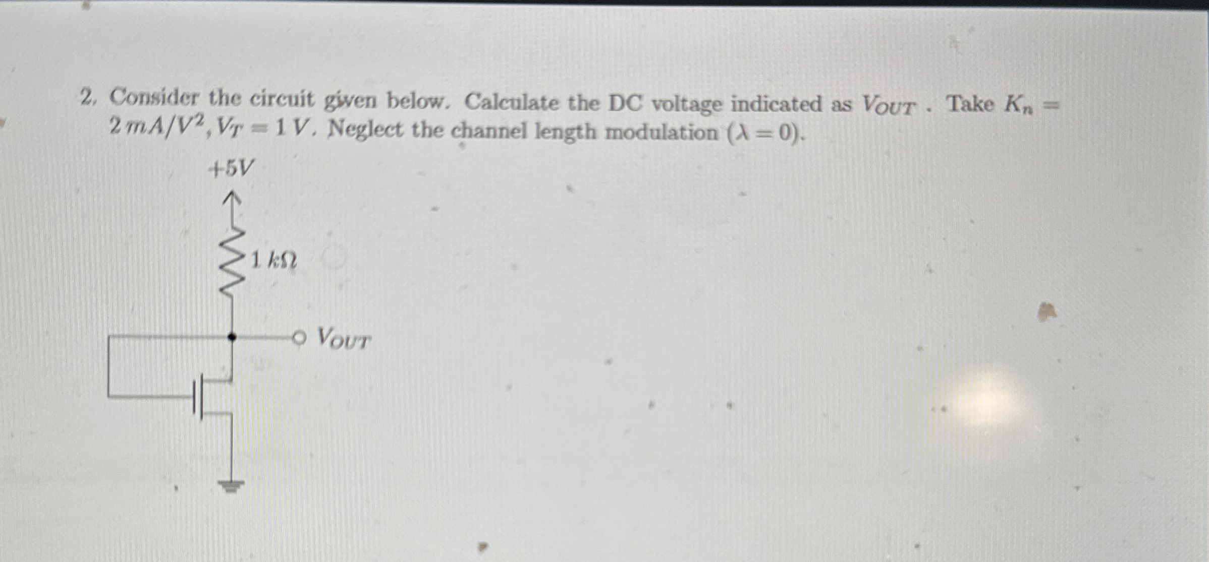 Consider the circuit given below. Calculate the