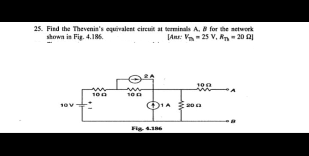 Find the Thevenin's equivalent circuit at