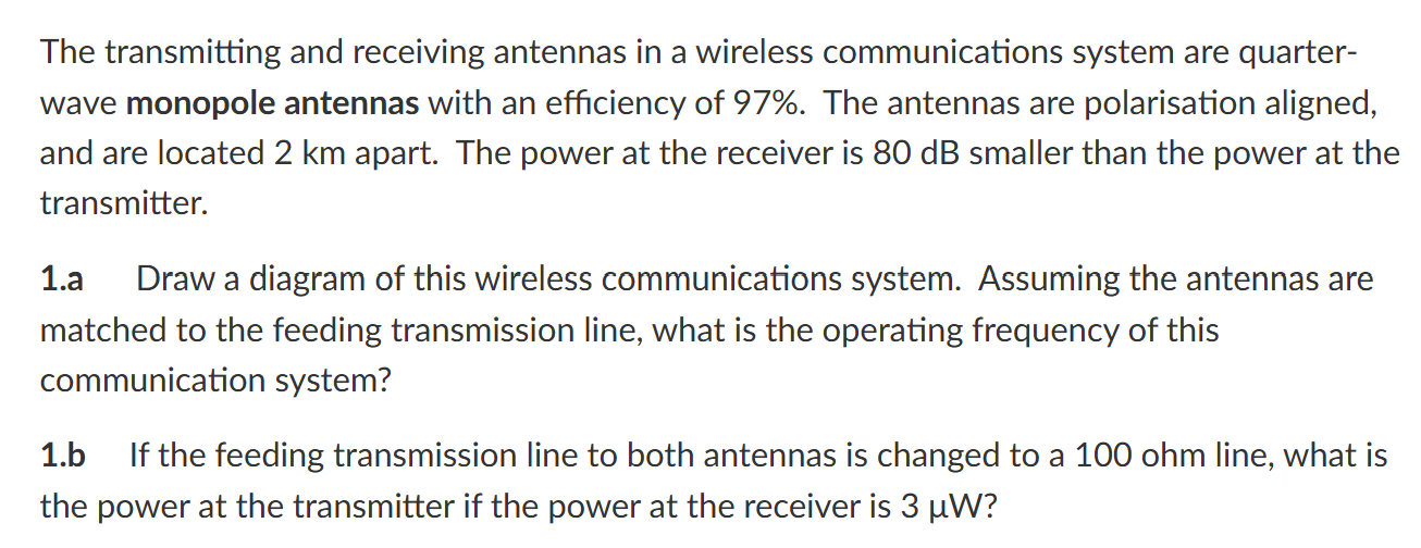 The transmitting and receiving antennas in a