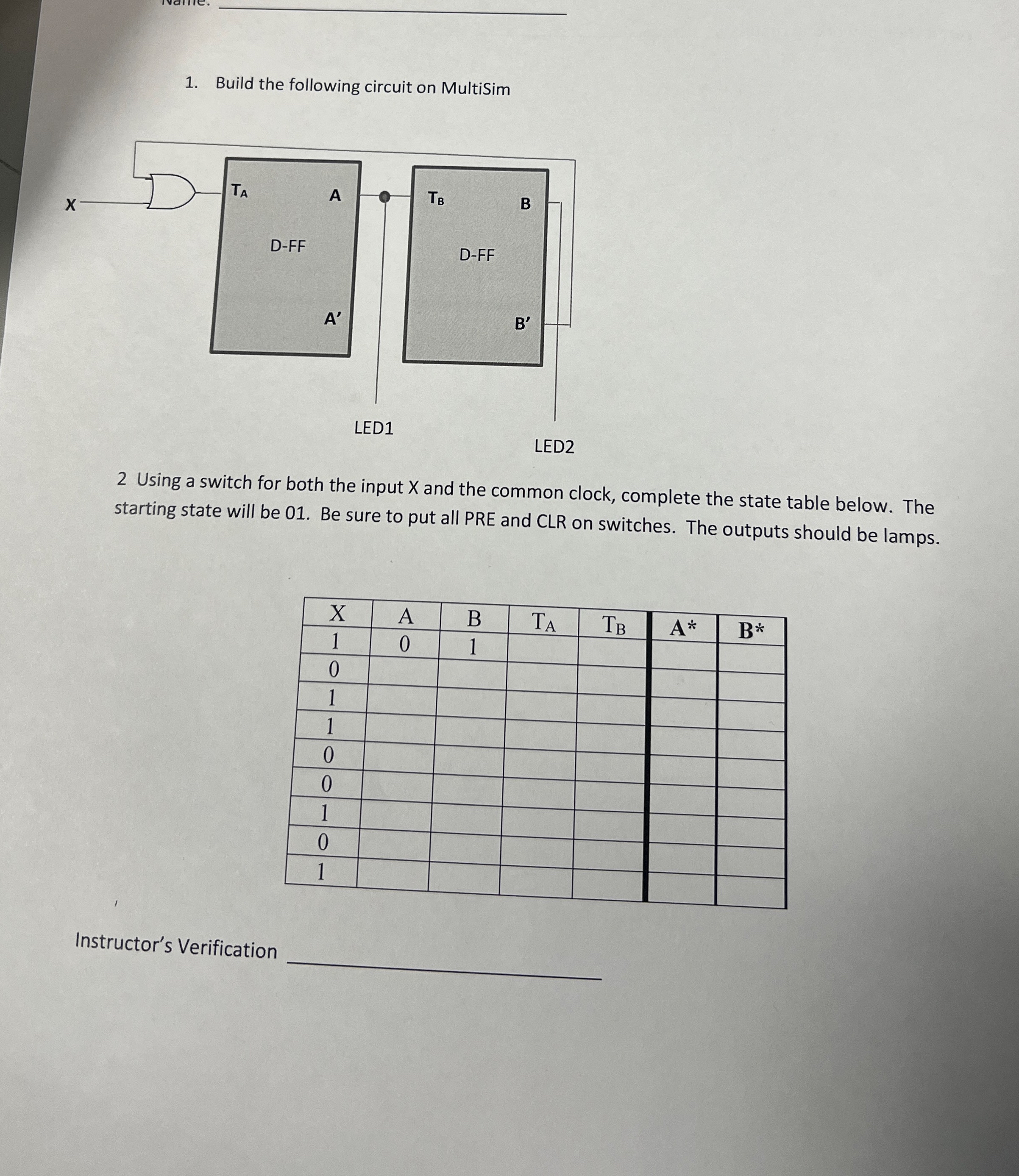 Build the following circuit on MultiSim 2 Using a