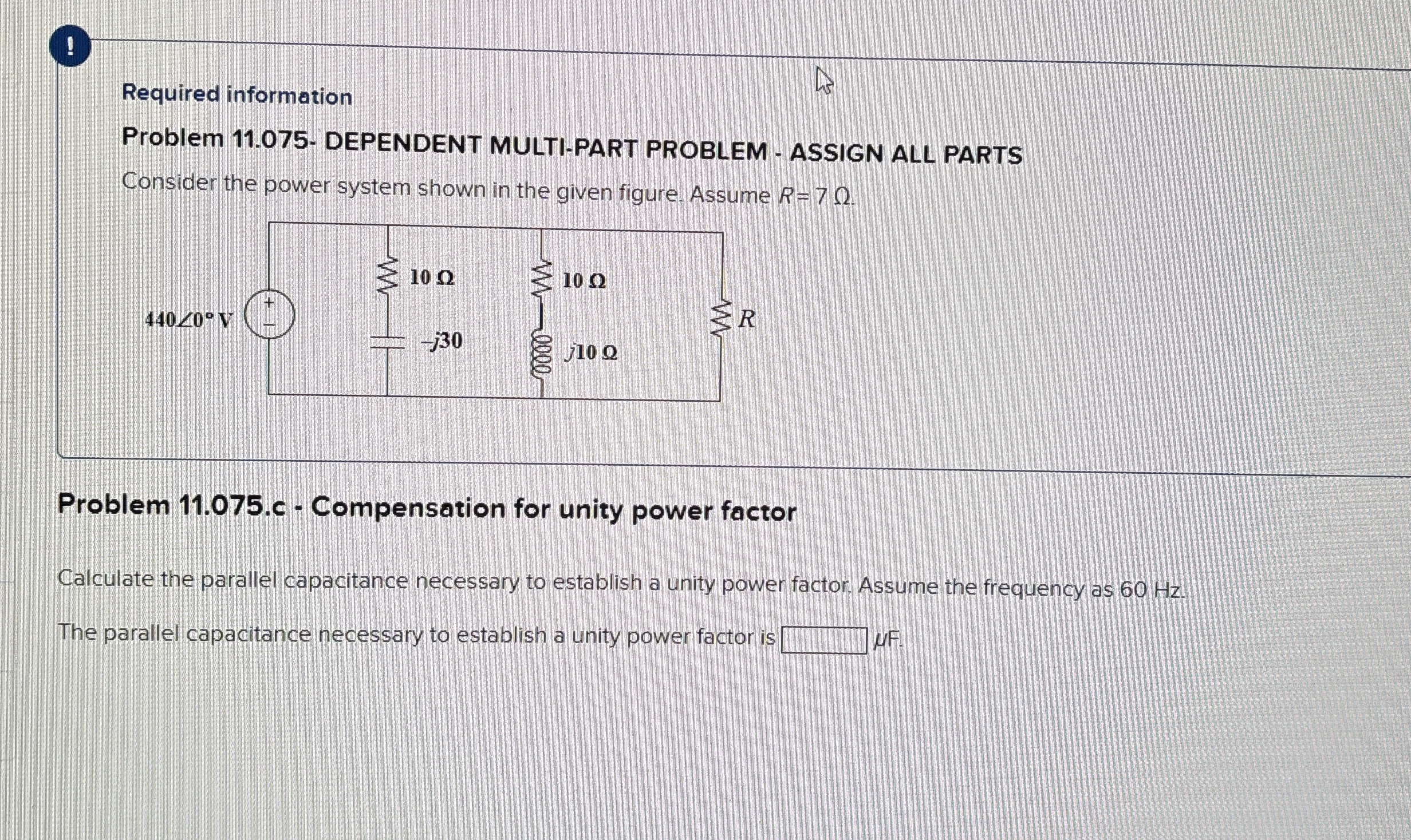 ! Required information Problem 1 1 . 0 7 5 -