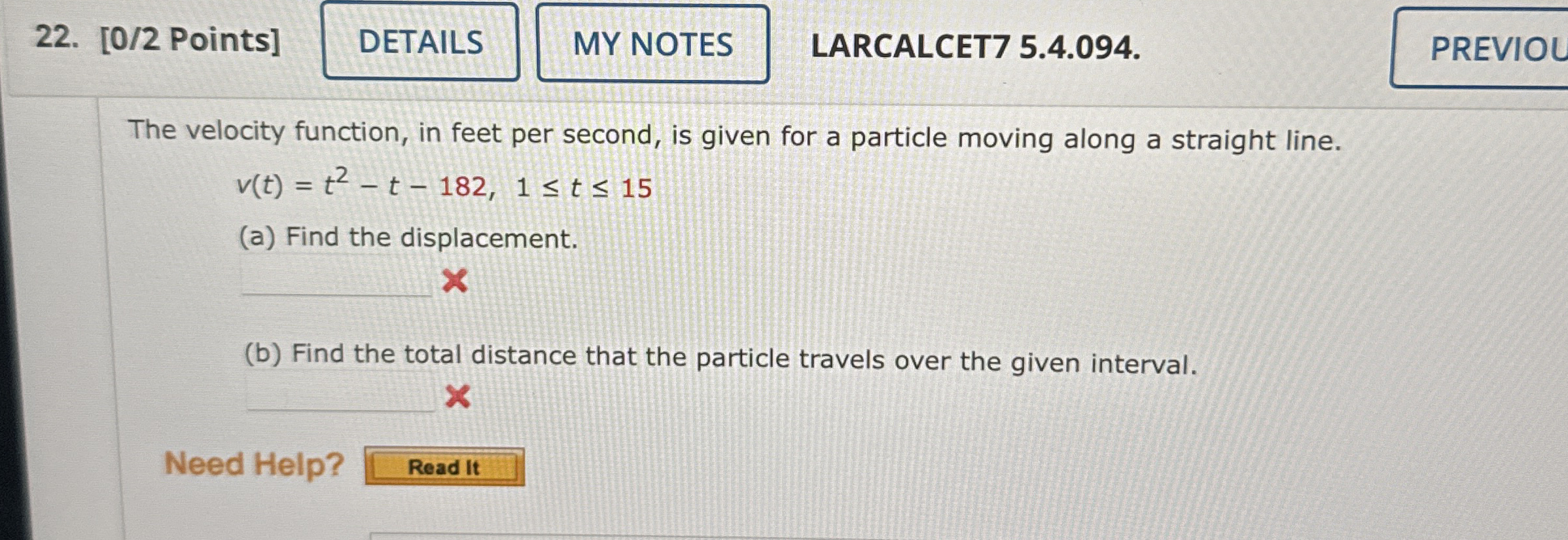 [ 0 / 2 Points ] LARCALCET 7 5 . 4 . 0 9 4 . The