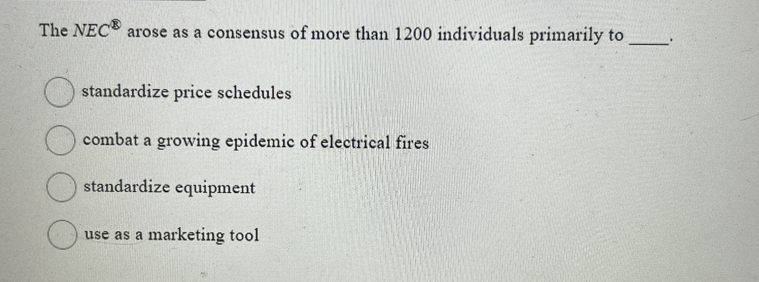 The N E C 8 arose as a consensus of more than 1 2