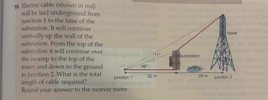 1 6 Electric cable ( shown in red ) will be laid
