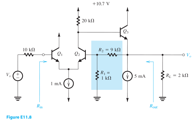 find the values of A , Af Vo / Vs , Rin, and