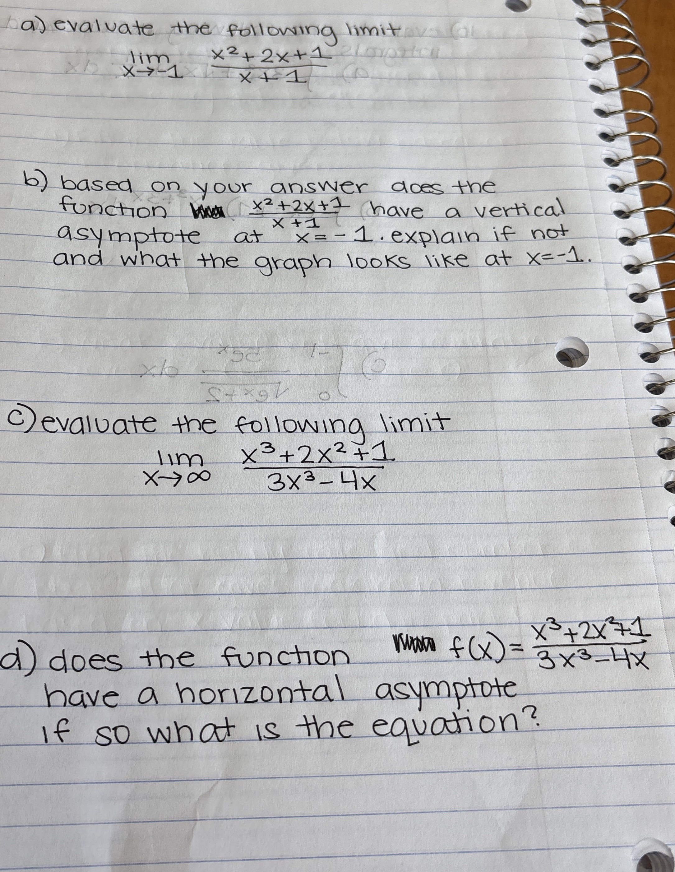 a ) evaluate the following limit lim x - 1 x 2 +