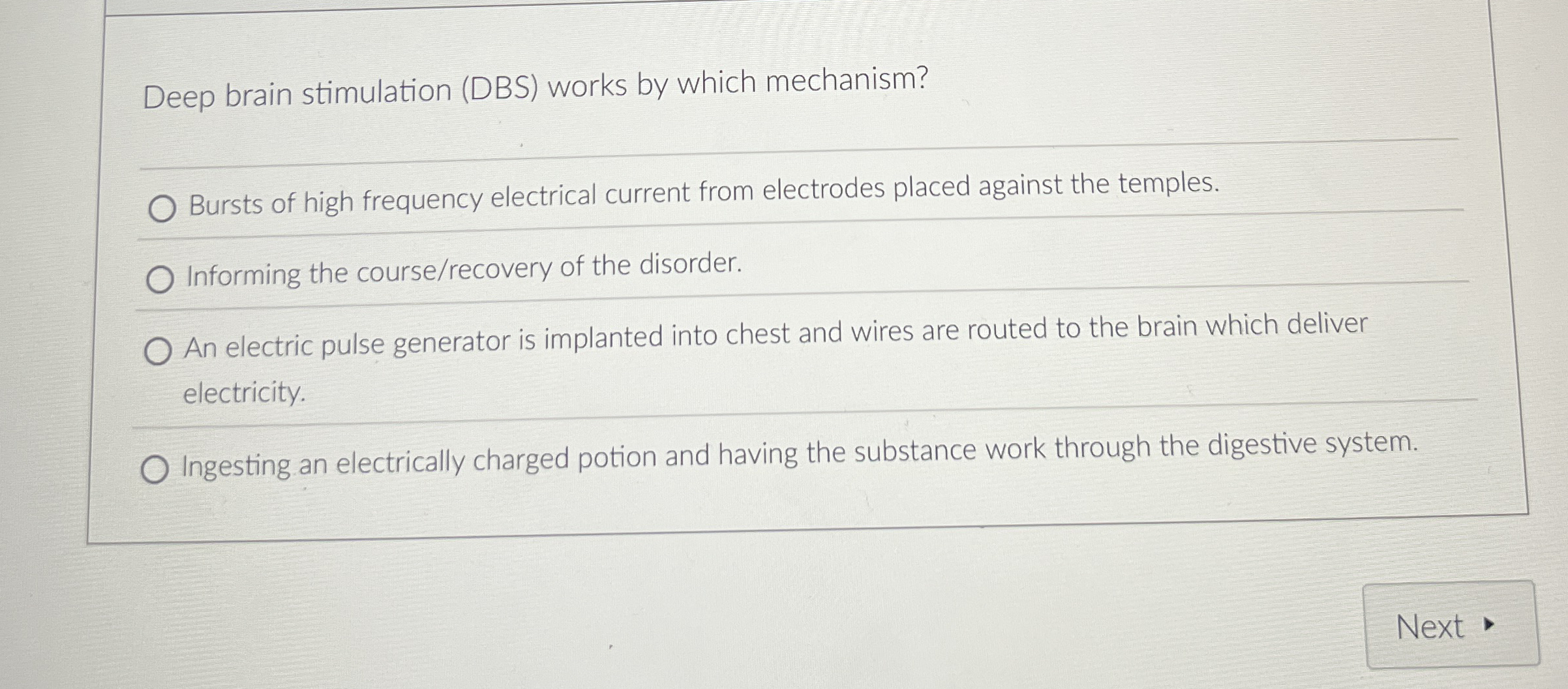 Deep brain stimulation ( DBS ) works by which