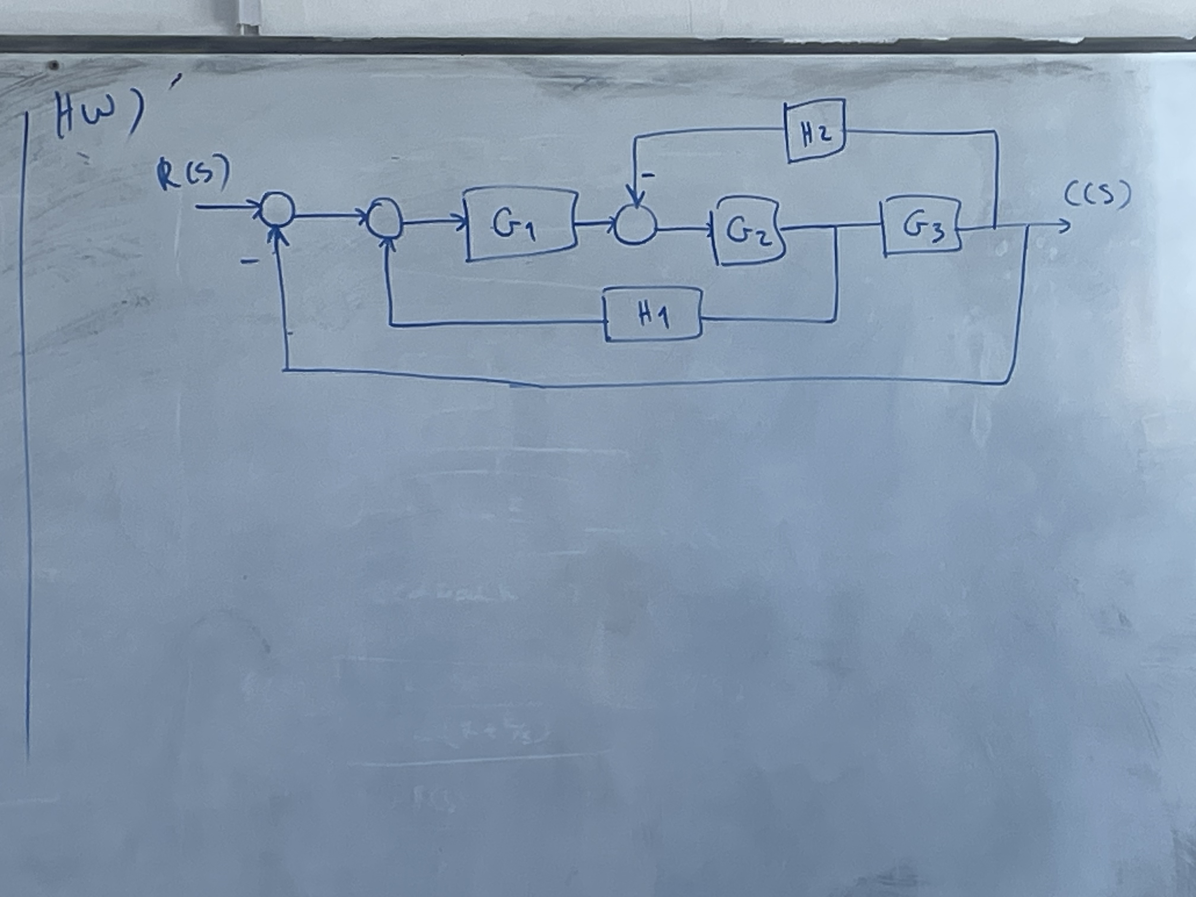Simplify and find the transfer function of the